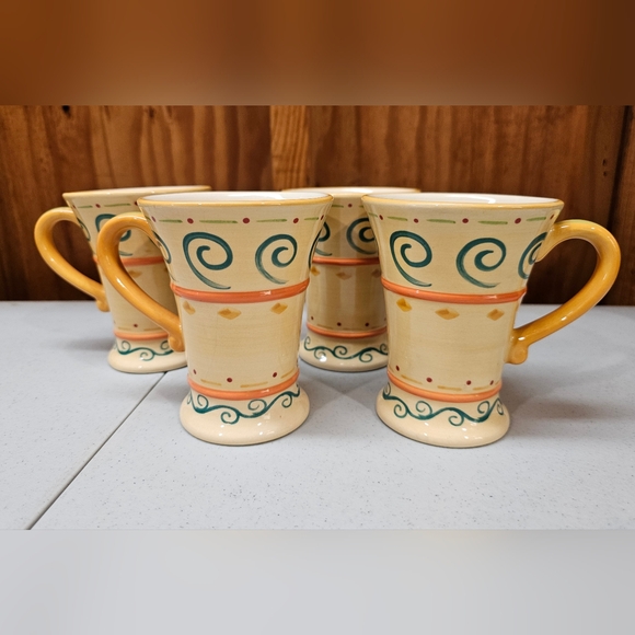 Pfaltzgraff Villa Della Luna Pedestal Mug Cup 6427525 Lot Of 4 Coffee Drink RARE - Picture 1 of 7